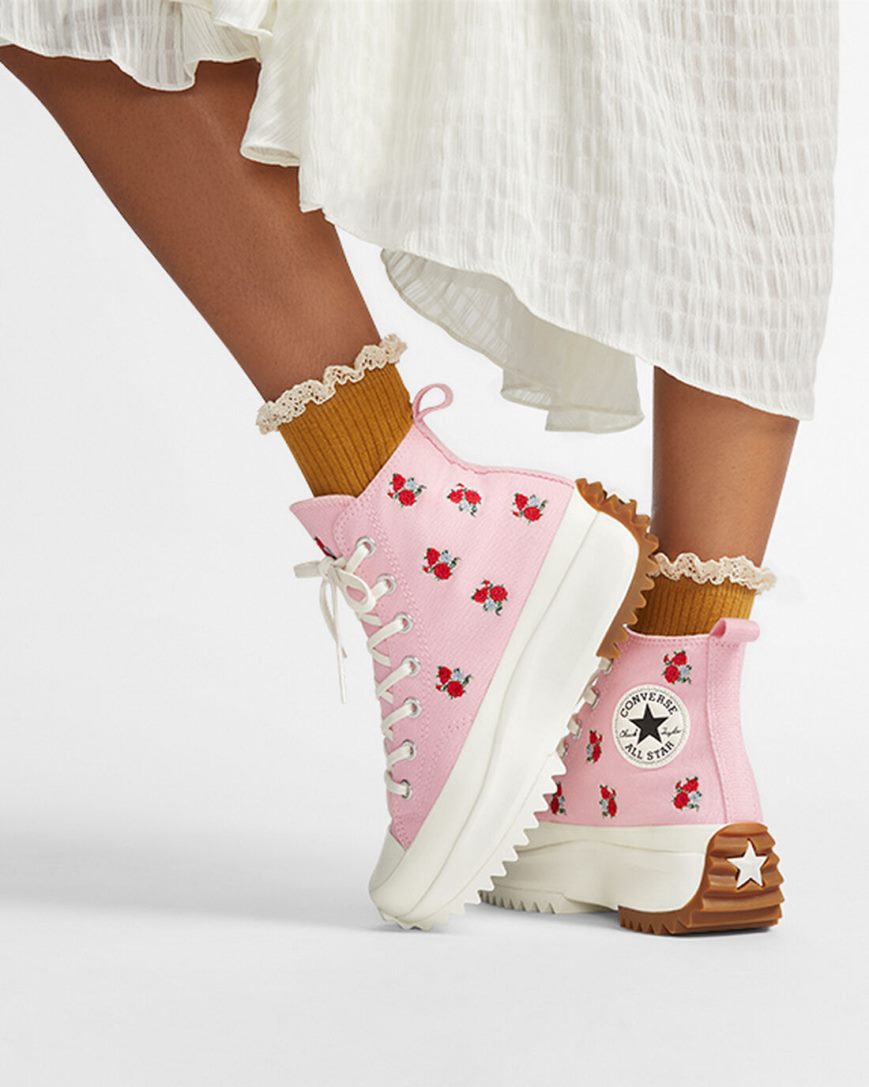 Dámské Boty Na Platformy Converse Run Star Hike Embroidered Floral Vysoké Oranžové Růžové Červené | CZ PVMN57